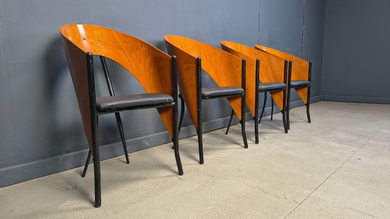Image 1 of Sillas de comedor españolas posmodernas, años 80 - juego de 4