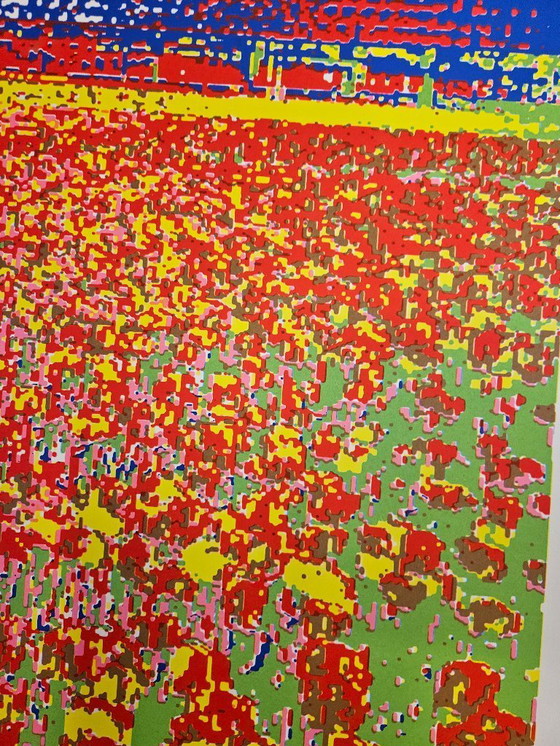 Image 1 of Zeefdruk op zwaar papier Henk van der Vet tulpenveld