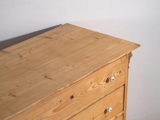 Antique solid pine chest of drawers – Carved rustic European dresser – circa 1900 (photo 17 of 40)