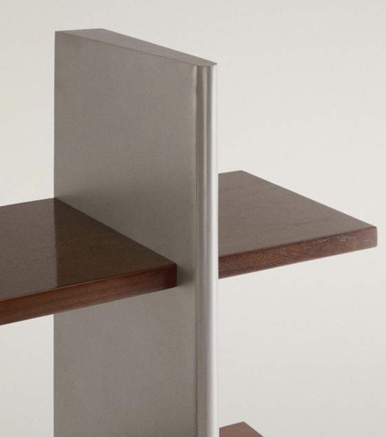 New ZARA HOME Wall cabinet in stainless steel and wood, rvs, Brown (photo 5 of 5)