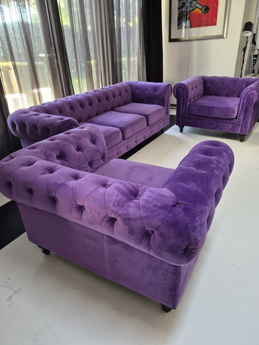 Chesterfield bank + stoelen