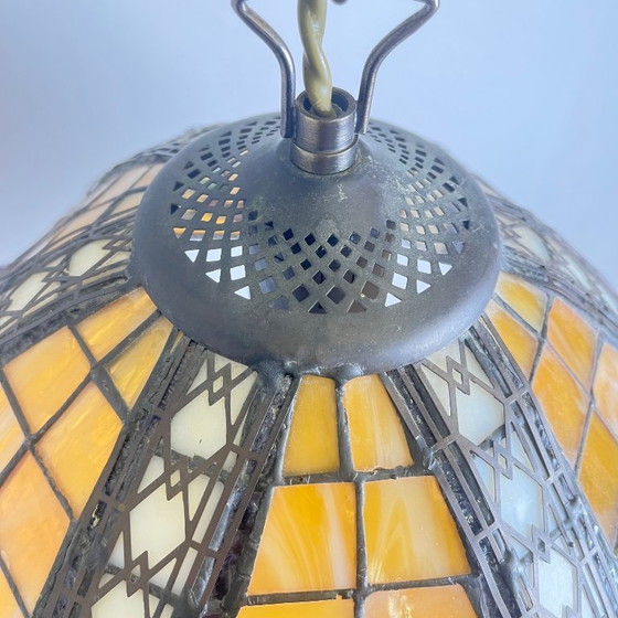 Image 1 of Tiffany-style stained glass pendant light – 40 cm diameter