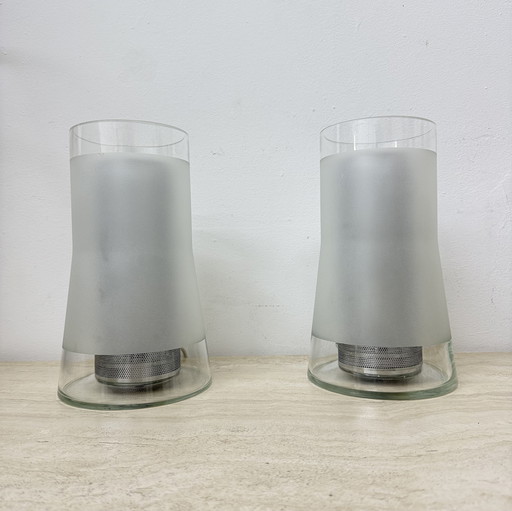 Lampada da tavolo vintage IKEA anni &#39;80 B9919 – Vetro smerigliato fatto a mano con diffusore