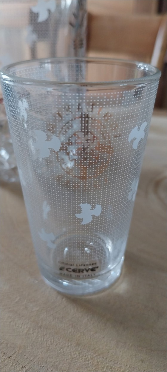 Image 1 of Servizio caraffa e 6 bicchieri di CERVE JUBILAEUM AD 2000 Christus Made in Italy