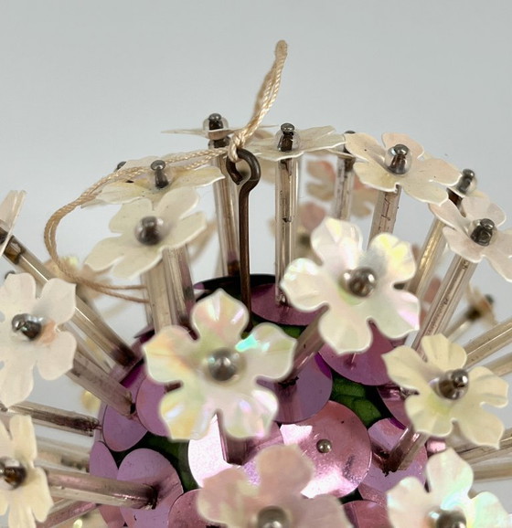 Image 1 of Vintage Space Age Christmas Ornament – Pink – 1960s – Boxed