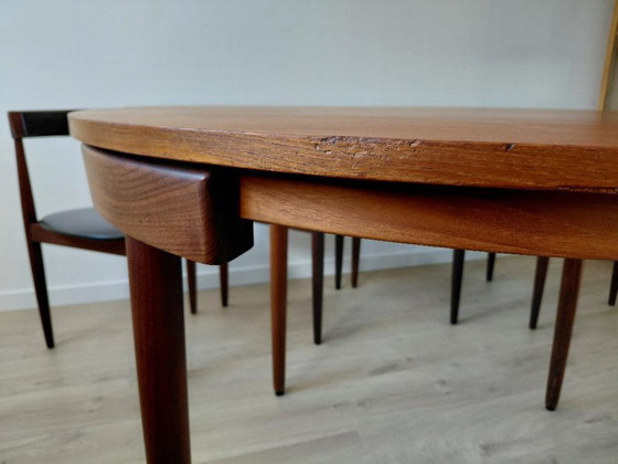 Image 1 of Uitschuifbare eettafel met 4 stoelen Hans Olsen / Frem Røjle / Roundette