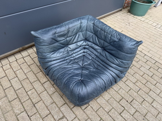 Image 1 of Borsa Ligne Roset Togo Corner 100% autentica in pelle originale Petrol Blue.
