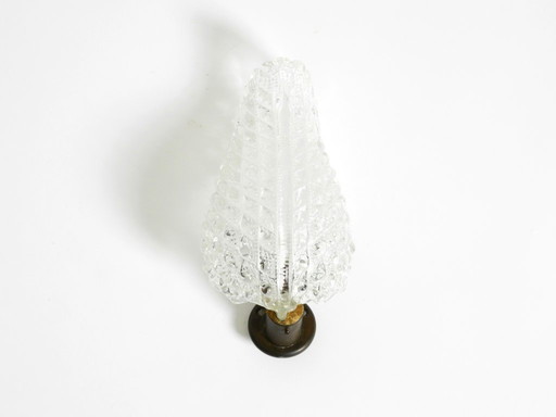 Lámpara de pared de cristal de Murano Barovier & Toso italiana original de los años 60, en forma de hoja.