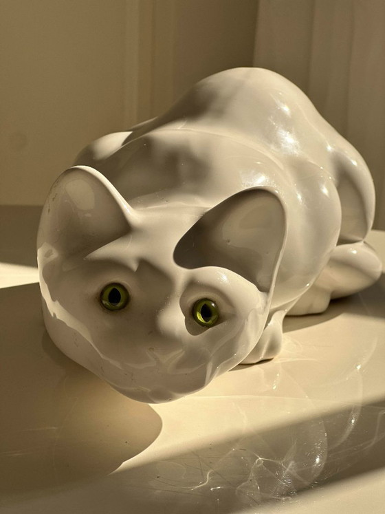 Vintage Italian Lying Cat Figurine 80s – Decorative Objects, Ceramic, Porcelain (photo 4 of 5)