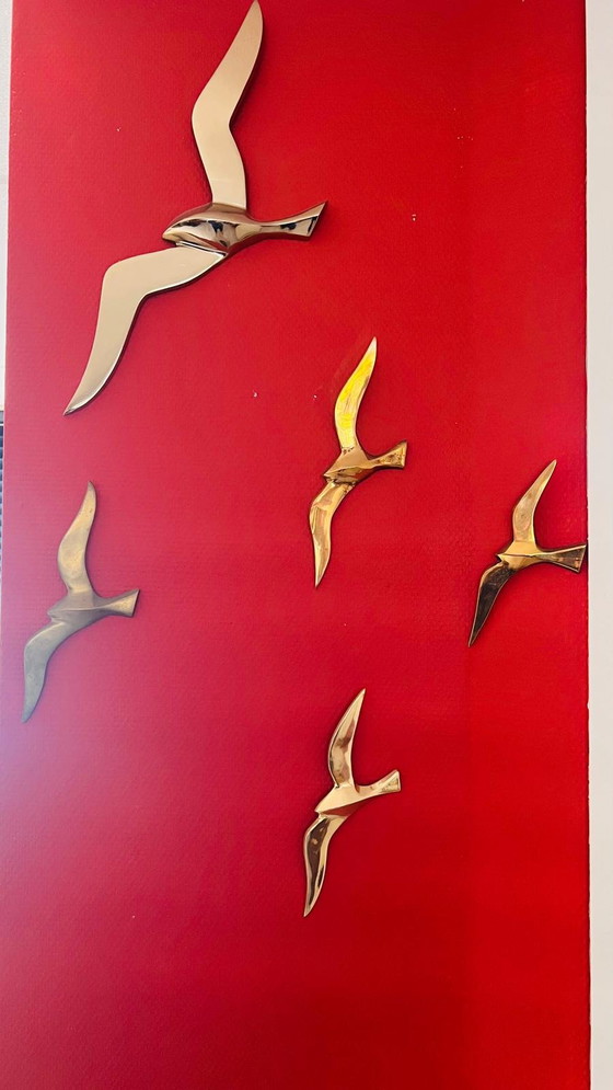 Image 1 of 12x Vintagef Brass Birds Swallows