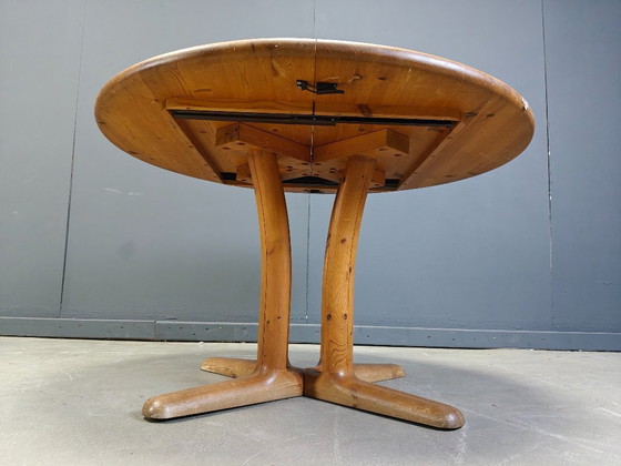 Image 1 of Rainer Daumiller style extendable pine wood  Dining Table, 1970s