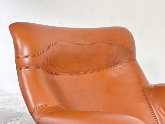 Poltrona Karuselli anni '70, design Yrjö Kukkapuro in pelle cognac – haimi, Poltrone, Fiberglass, Leather (photo 7 of 17)