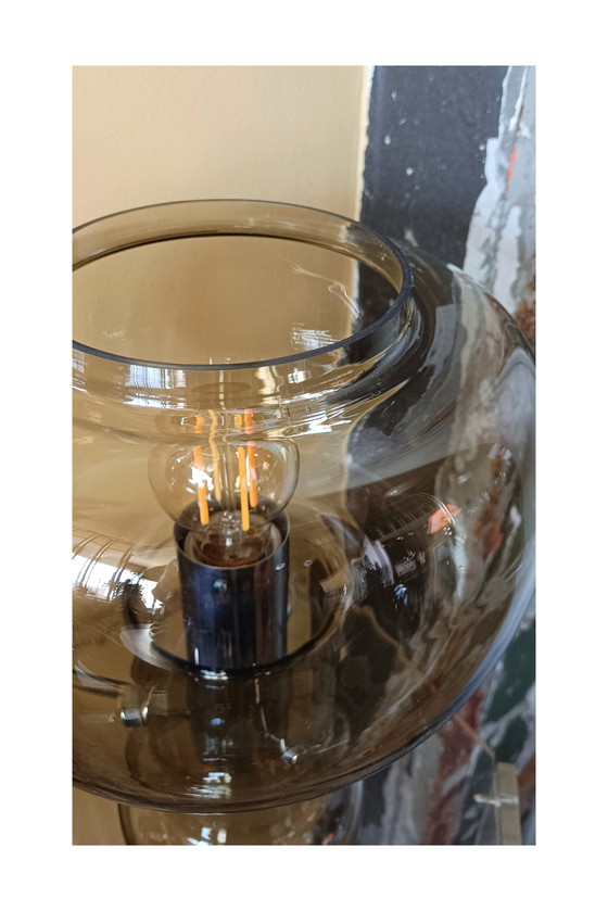 Image 1 of Vintage Raak Amsterdam Rookglas Tafellamp