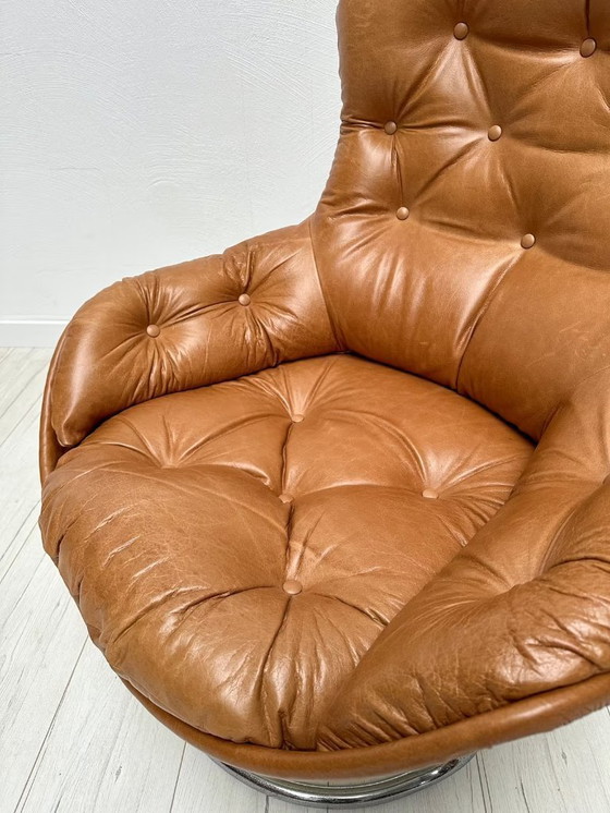 Image 1 of Ensemble de chaises "Karaté" en cuir vintage par Michel Cadestin pour Airborne 60s