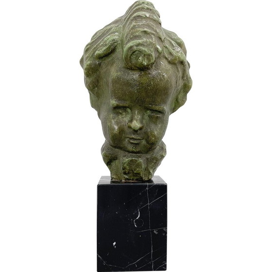 Image 1 of Sculpture vintage sur socle en marbre par E. Patris, années 1940