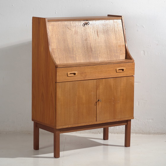 Bureau vintage (c.1960) #47, Bureaux, Bois, Métal, Marron, Scandinavian (photo 11 sur 24)