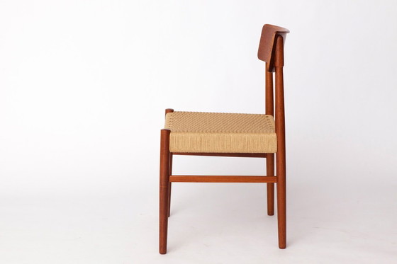 Image 1 of 1960 Deense eetkamerstoel - Teak houten frame met Deense koord zitting - Vintage Mid Century Modern