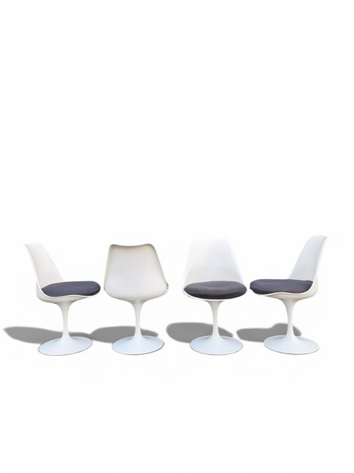 Ensemble authentique de 4 chaises Tulipe Knoll par Eero Saarinen - Piètement fixe