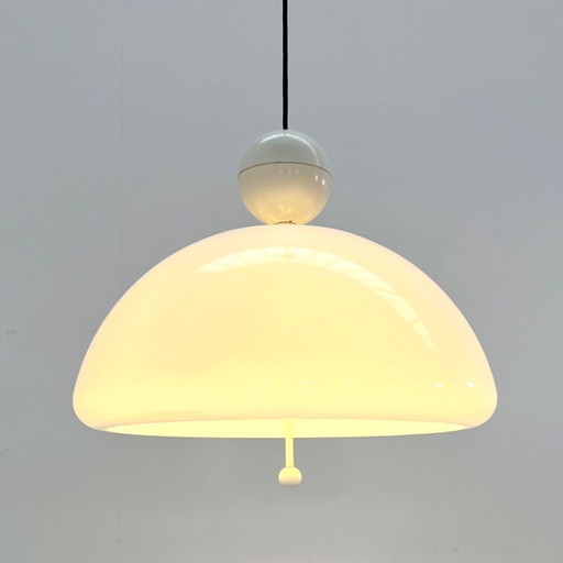 White Saliscendi Pendant Light by Elio Martinelli for Martinelli Luce, 1970s
