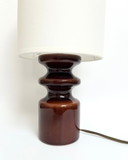 Lampada da tavolo vintage in ceramica marrone – Francia, anni '70
