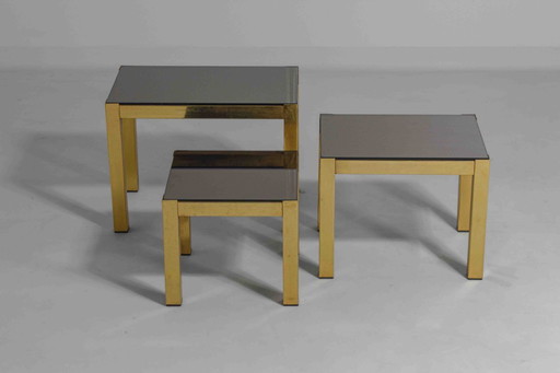 Set Beistelltische aus Messing