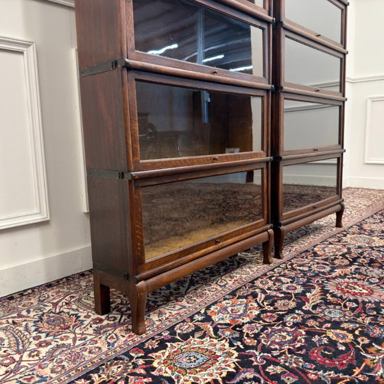 Set di Librerie Antiche Inglesi Originali Globe Wernicke – Vetro, Metallo (photo 9 of 16)
