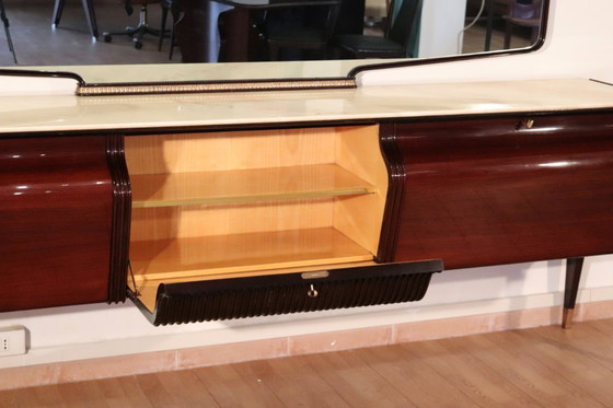 Image 1 of Credenza di metà secolo di Osvaldo Borsani, mogano, palissandro e onice, Italia, anni '50