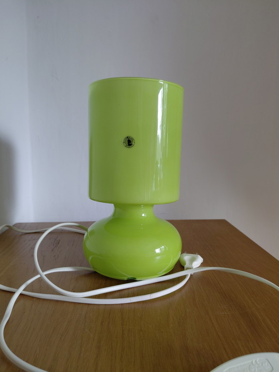 Image 1 of Lampe de table vintage IKEA Lykta en verre vert, lampe champignon fonctionnelle