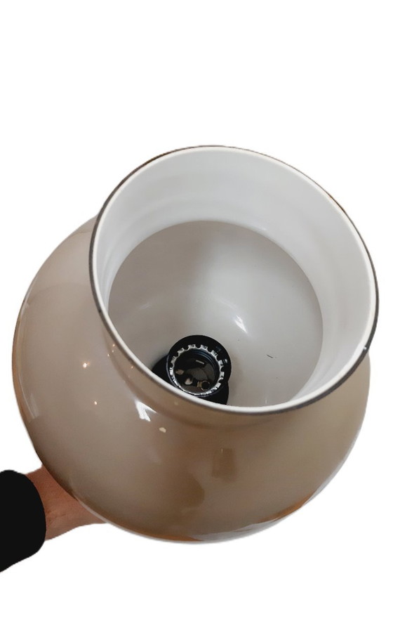 Image 1 of Suspension/plafonnier style Mid-Century, avec abat-jour en verre