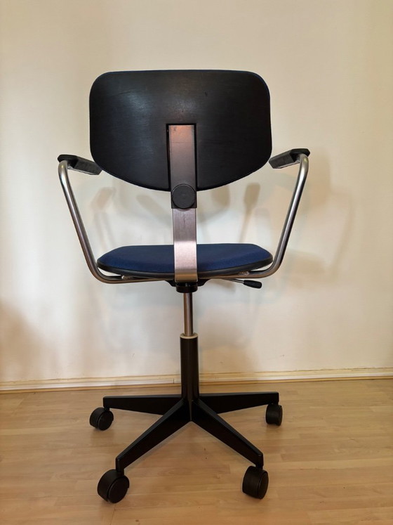 Chaise de Machine à Écrire/Chaise de Bureau Vintage Gispen G12 2740 – Chaises de bureau, rvs, Textile (photo 4 of 11)
