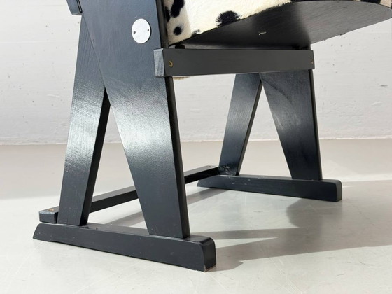 Image 1 of Postmoderne bioscoopstoel met koeienhuidlook, jaren 80