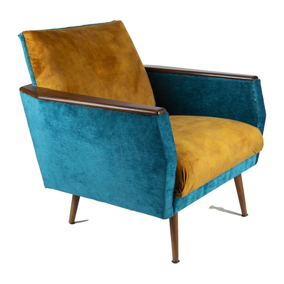 Image 1 of Siège Danish 60S bleu pétrole