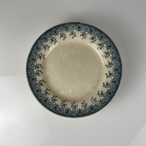 Fruttiera bassa in terra di ferro blu, Jules Etienne, Parigi, XIX secolo.