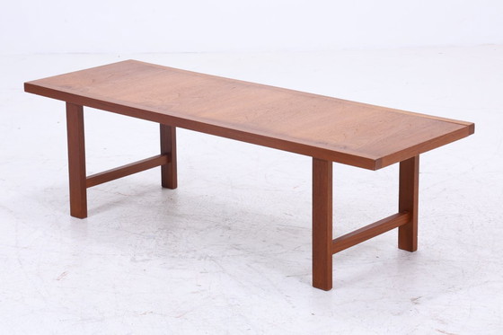 Image 1 of Beautiful vintage teak coffee table | Mid - Century side table Telephone table 60s retro living room #09-04