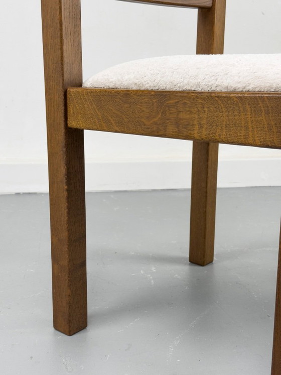 Image 1 of Brutalist Smoked Oak Dining Chairs, 1970s Set of 6