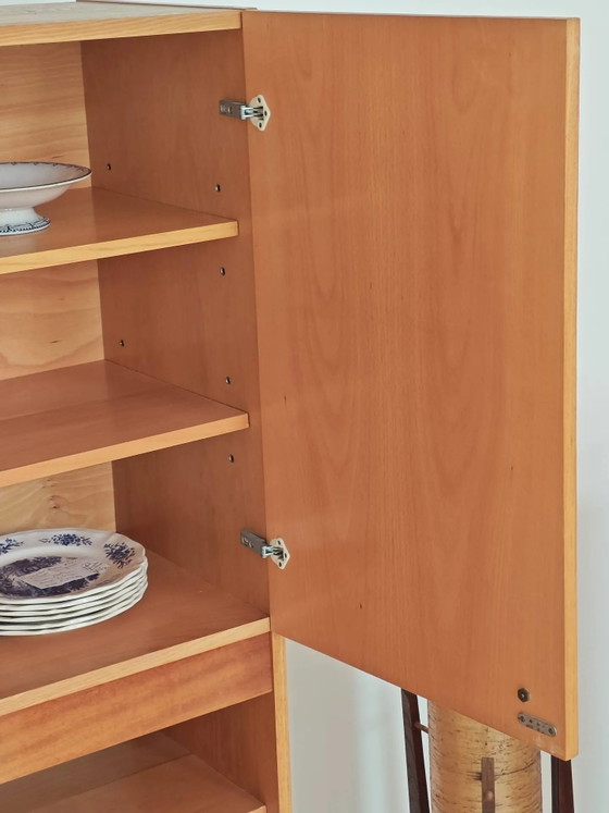 Antiker hoher Fernsehschrank, Kommodenschrank von Drevotex Zamberk. – Vitrine, Wood, Mid Century Modern (photo 15 of 22)