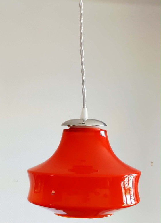 UFO Ruimtevaarttijdperk Oranje Hangende Decoratie 1970 – Hanglampen, Glass (photo 3 of 7)