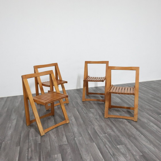 Image 1 of Aldo Jacober For Alberto Bazzani 4 Chairs Mod. Trieste 1960s Vintage Design