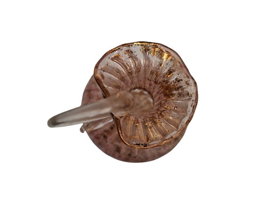 Image 1 of Elegante Ampolla in Vetro di Murano Rosa e Decori Dorati – Lavorazione Artigianale Vintage