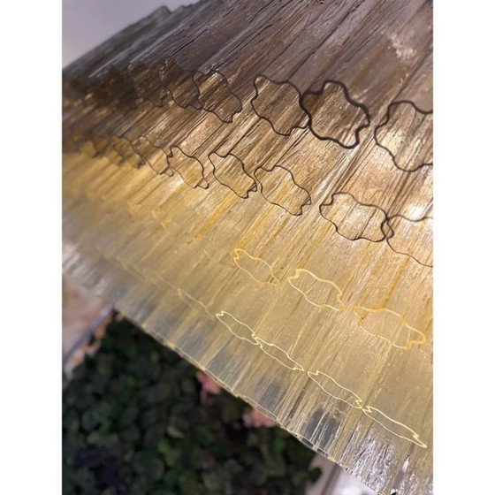 Image 1 of Lampadario ovale in vetro di Murano italiano, realizzato a mano – Oro opaco e multicolore