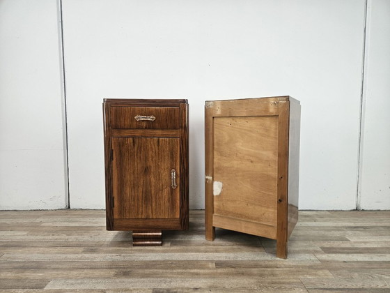 Paire de tables de nuit Art Decò en noyer, 1940 – Bois (photo 3 of 18)