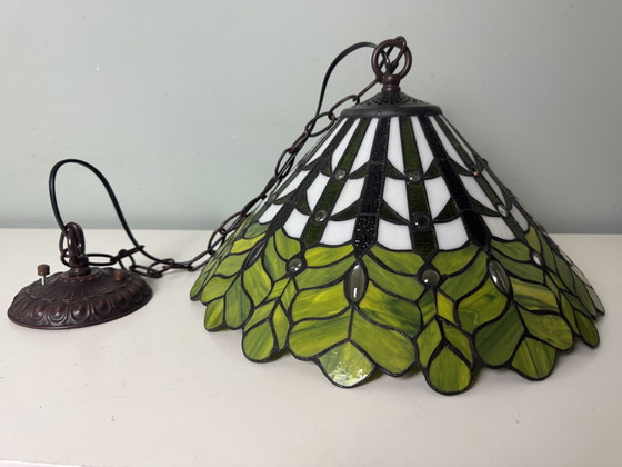 Image 1 of Prachtige glas-in-lood Tiffany hanglamp - Nieuw in doos!