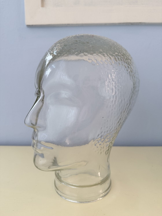 Image 1 of Tête en verre vintage des années 70