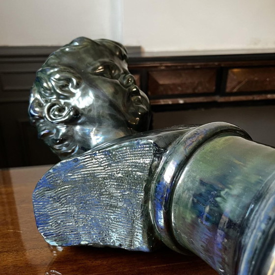 Buste van een jonge jongen in gezouten steengoed door Louis Gustave Cambier & Roger Guérin, 1925 (photo 13 of 21)