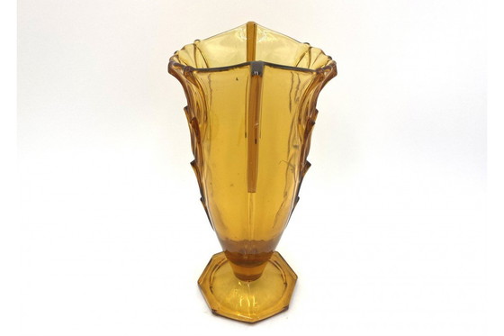 Image 1 of Art Deco vaas, Stölzle Hermanova Hut, Tsjechië, jaren 1930