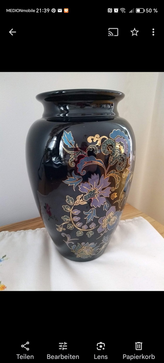 Image 1 of Bloemenvaas, vaas met bloemendecoratie, vintage