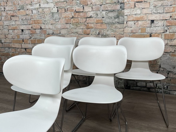 Sawaya & Moroni Maxima Set of 6 – White | William Sawaya – Dining chairs, Plastic, Chrome (photo 3 of 12)