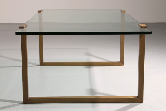 Image 1 of Table de salon en verre et laiton par Peter Ghyczy Modèle T54 1970