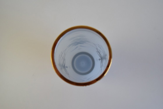 Image 1 of Antico vaso in porcellana dipinto a mano con doratura, inizio XX secolo