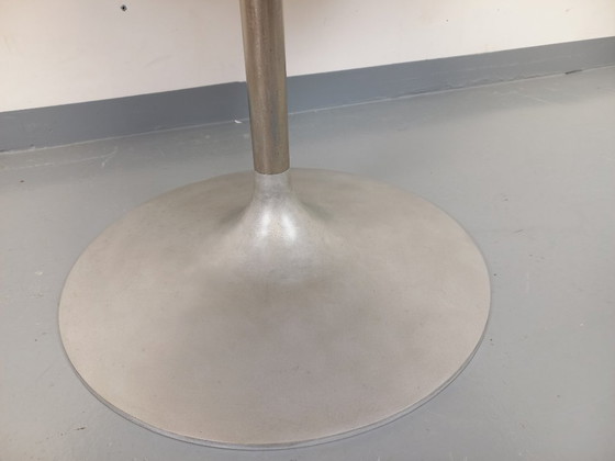 Image 1 of Vintage Round Tulip Dining Table by Dieter Wackerlin in Knoll Style from the 60s-70s in Wood Mosaic and Cast Aluminum